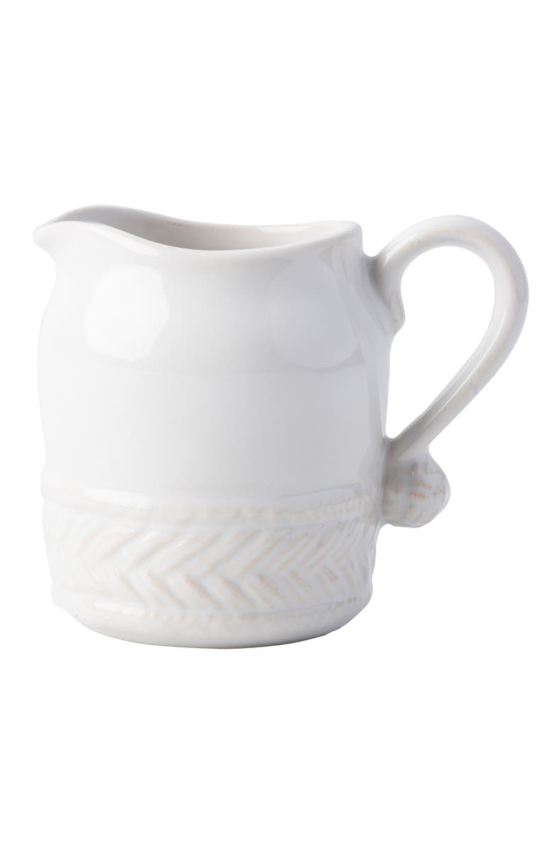 Juliska Le Panier Ceramic Creamer, Main, color, Whitewash