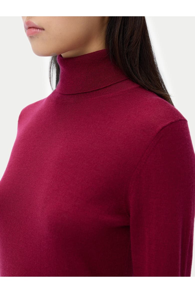 Cashmere Silk Turtleneck Sweater, Alternate, color, bordeaux