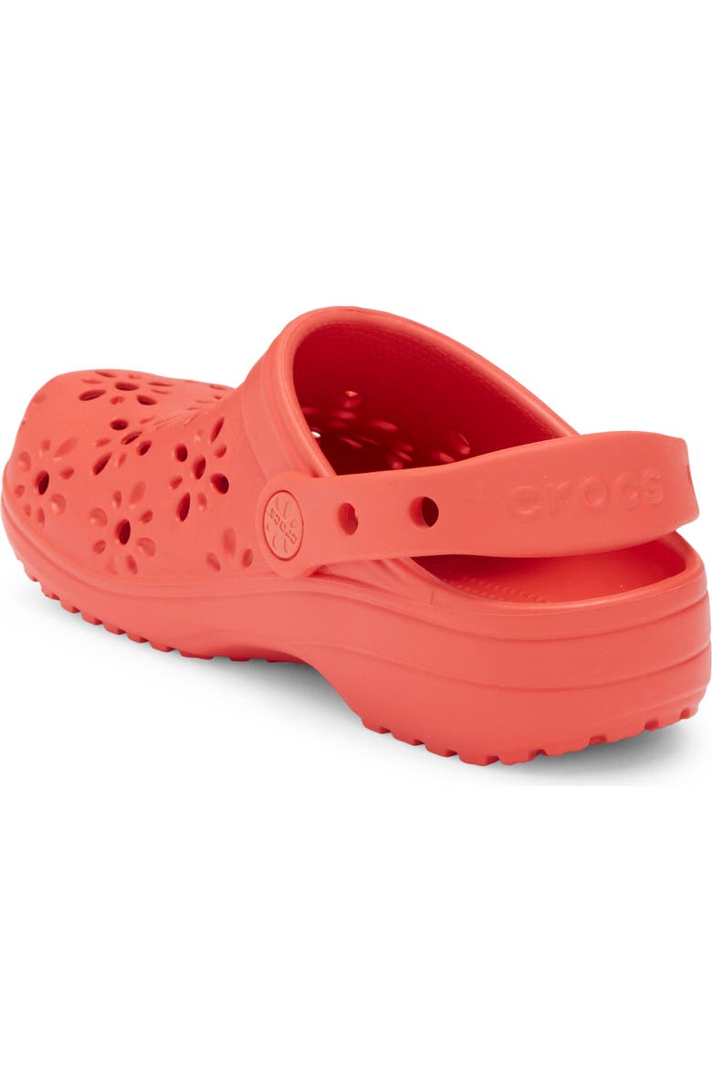 CROCS Kids' Classic Floral Cutout Clog, Alternate, color, Cherry Red