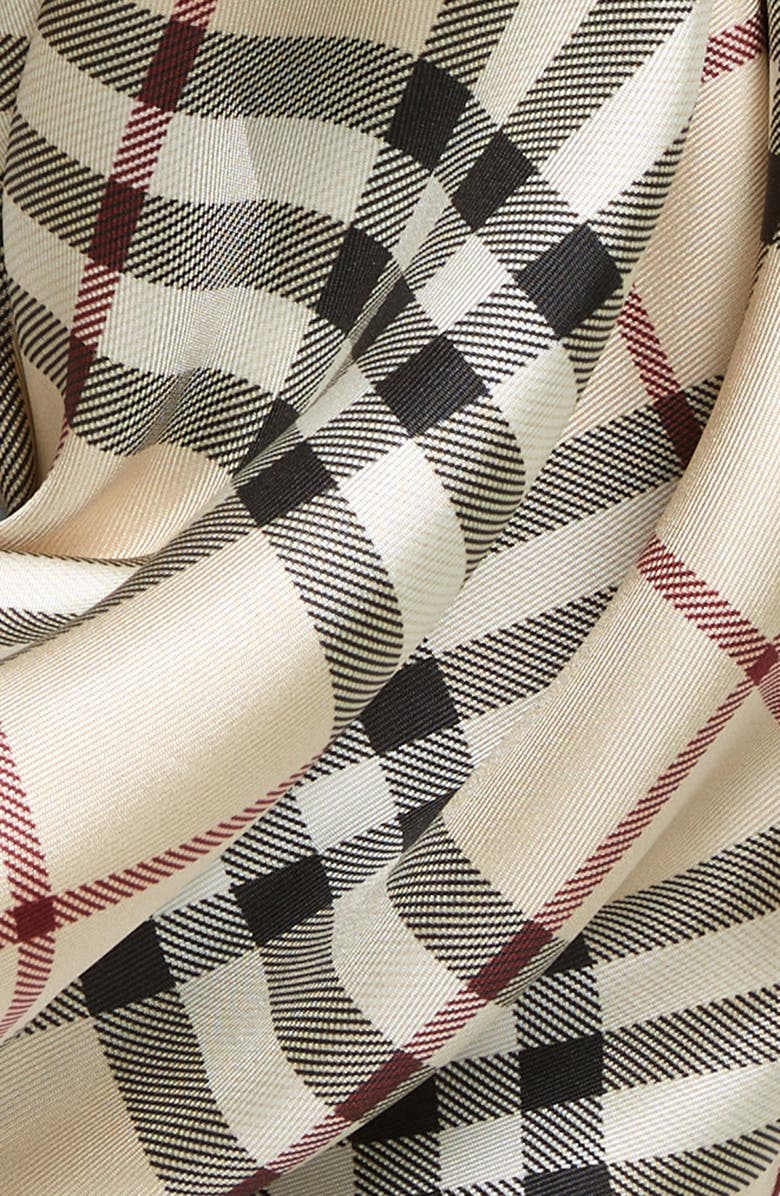 Burberry Check Silk Twill Scarf Scarf, Alternate, color, Stone