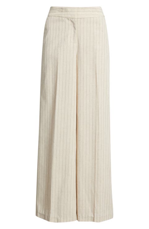 Pinstripe Wide Leg Pants