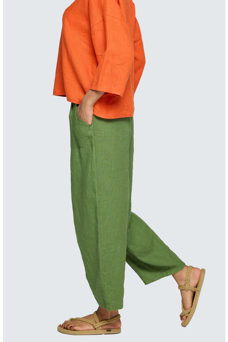 Zenya Solid Linen Pants, Alternate, color, Apple Green
