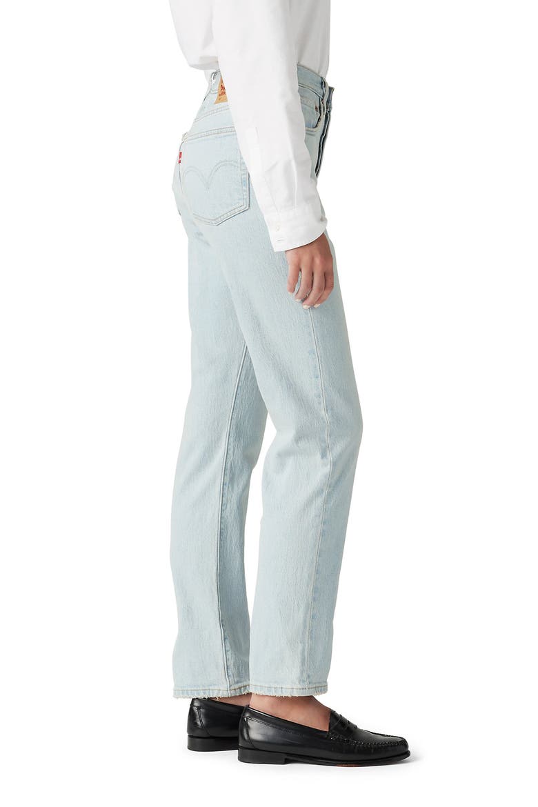 501® High Waist Straight Leg Jeans, Alternate, color, STEPPED AWAY
