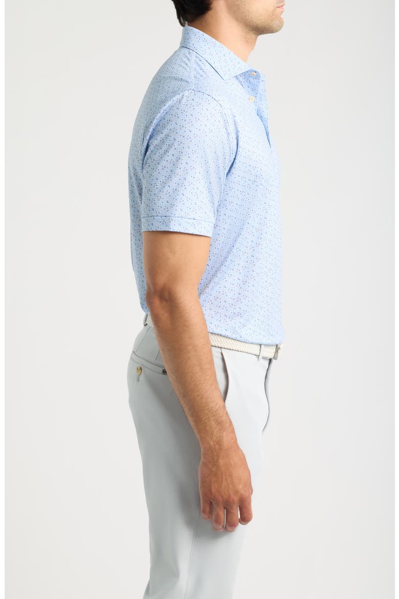 Rivington Microprint Summer Comfort Performance Jersey Polo, Alternate, color, LAKESIDE
