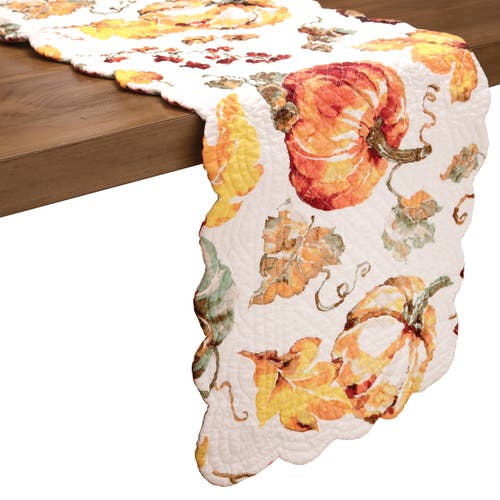 C & F Home C&f Home Watercolor Pumpkin Table Thanksgiving Table Runner 14" X 51" In Orange