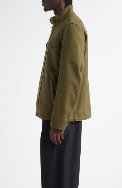 Herno Virgin Wool Blend Shirt Jacket In Green