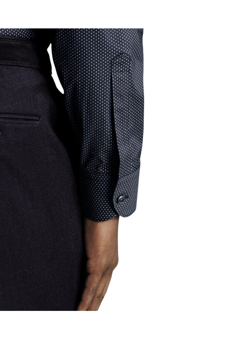 Geo Print Non-Iron Stretch Twill Shirt, Alternate, color, Petrol Blue