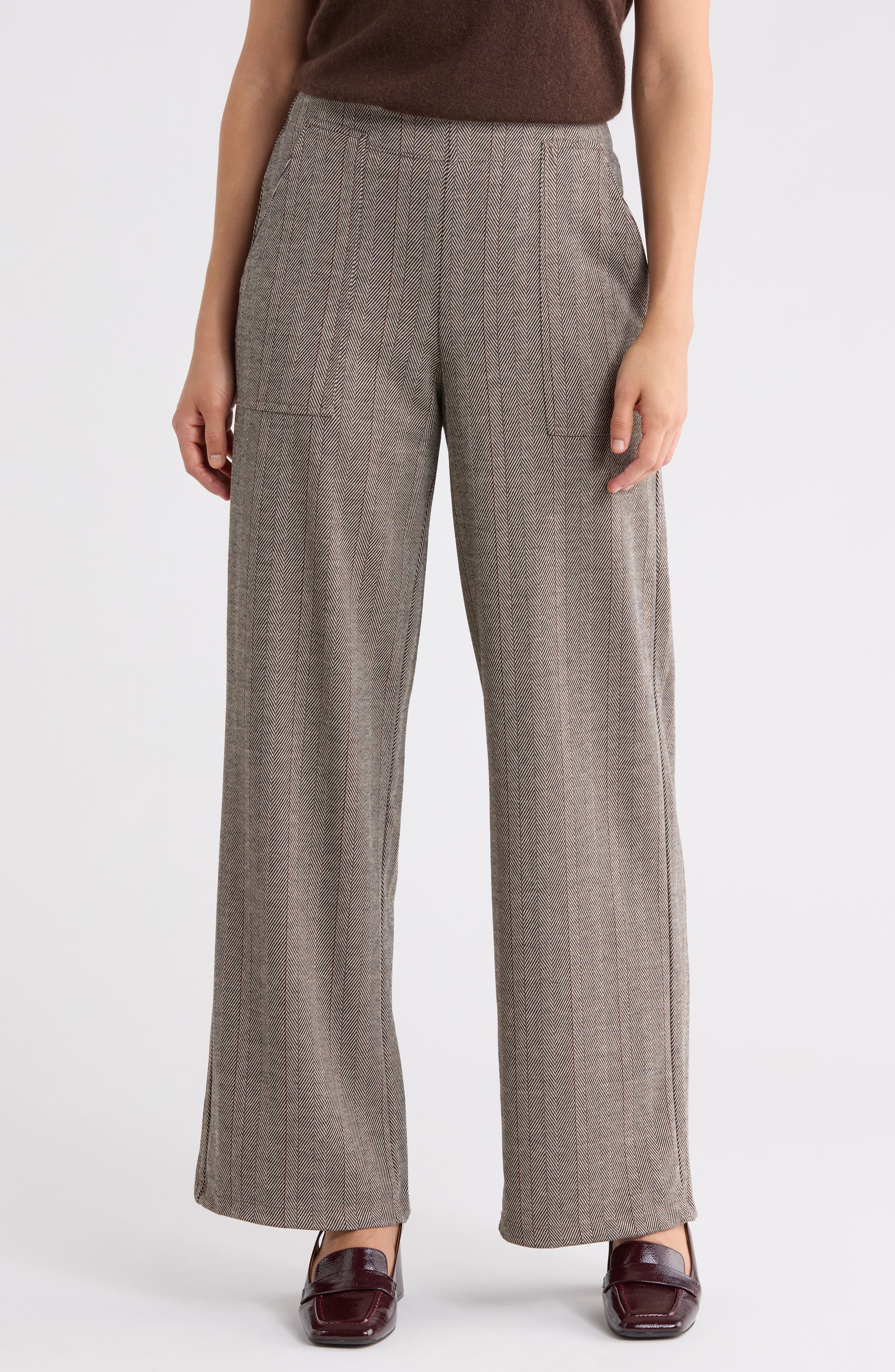 MAX STUDIO Stripe Wide Leg Ponte Pants