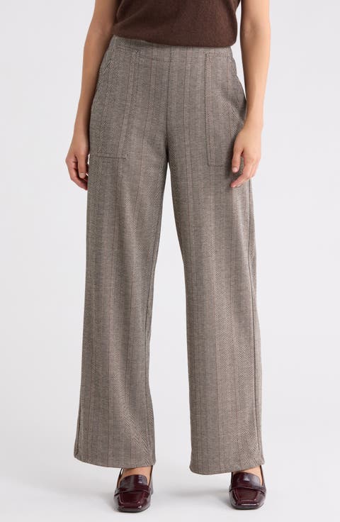 Stripe Wide Leg Ponte Pants