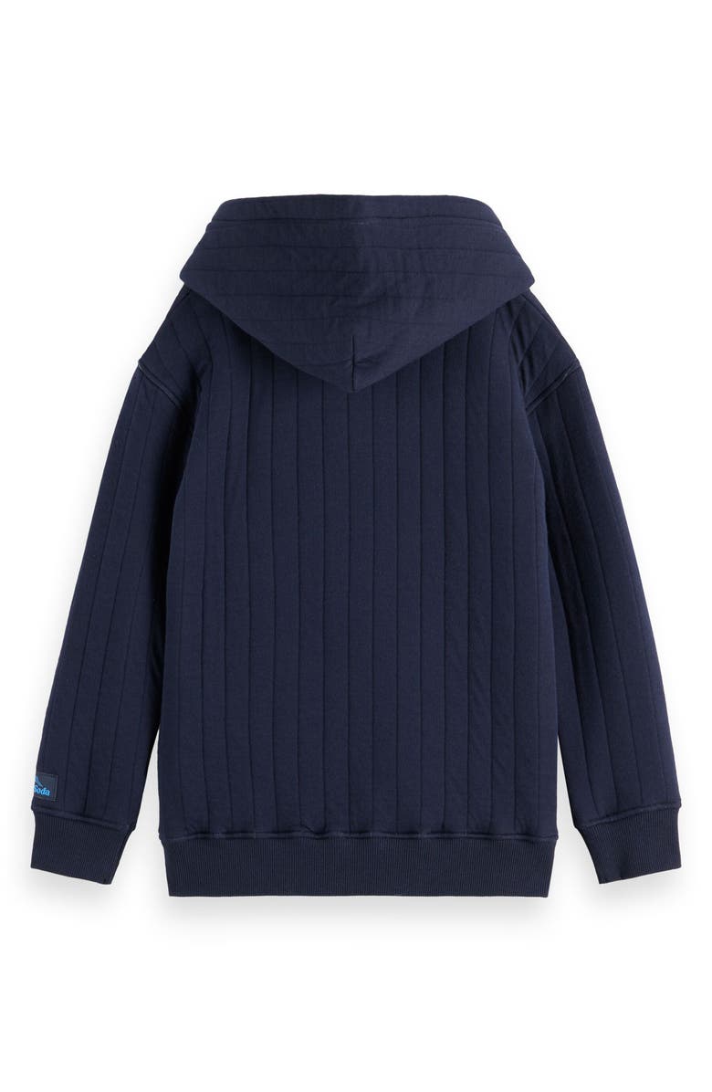 Scotch & Soda Kids' Quilted Hoodie, Alternate, color, Sky Captain