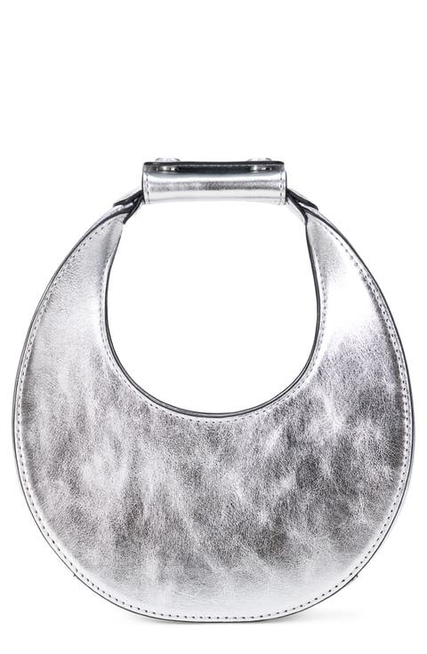 Good Night Moon Metallic Leather Top Handle Bag