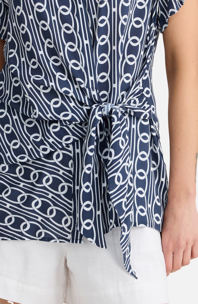 Brave+True Nova Print Side Tie Shirt, Alternate, color, Navy Links