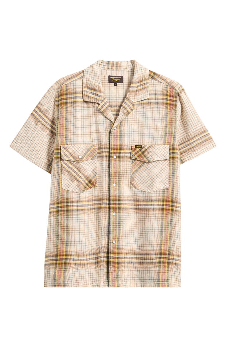 Seager Co <p>Whippersnapper Short Sleeve Snap-Up Shirt</p>, Alternate, color, White Wash Grid Plaid