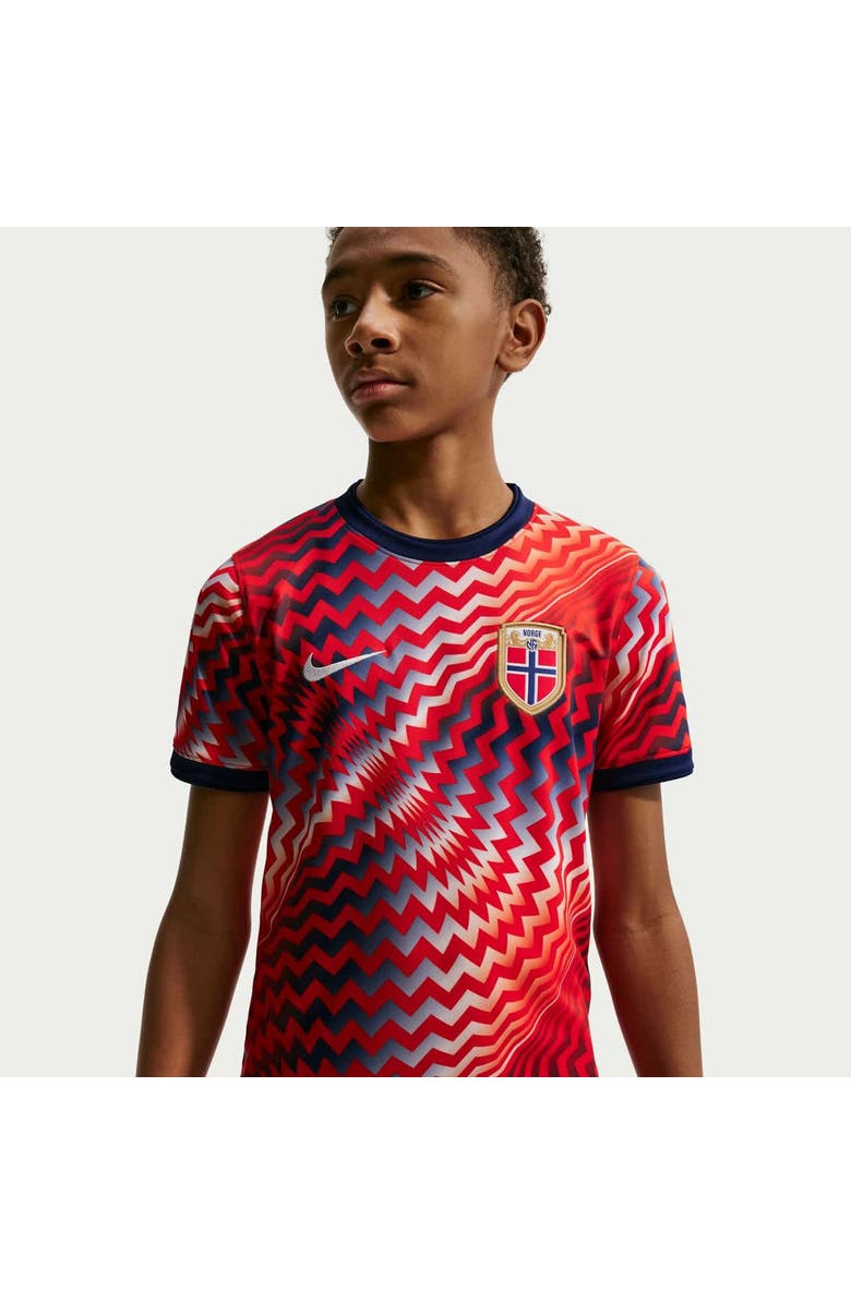 Nike Youth Nike Red Norway National Team 2026 Pre-Match Top, Alternate, color, Red