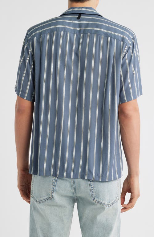 Rag & Bone Avery Viscose Camp Shirt In Blue