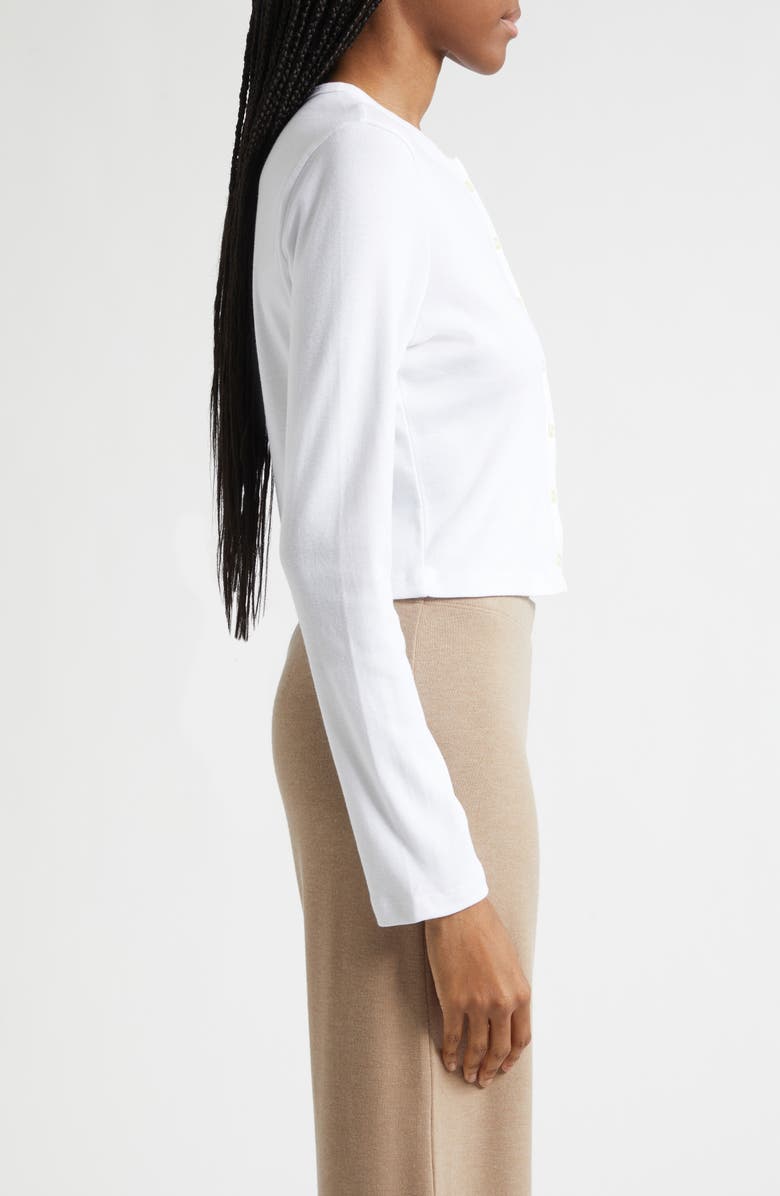 LESET Nando Button-Up Crewneck Cardigan, Alternate, color, White