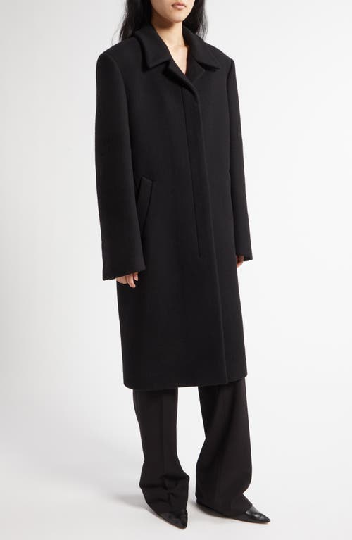 The Row Catena Oversized Double-breasted Wool And Silk-blend Cady Coat In Black