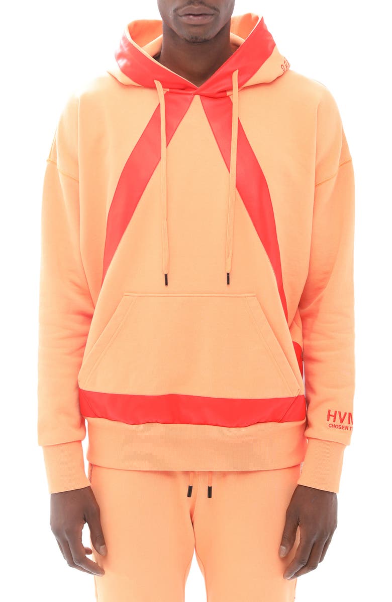 HVMAN Taped Cotton Hoodie, Main, color, Apricot
