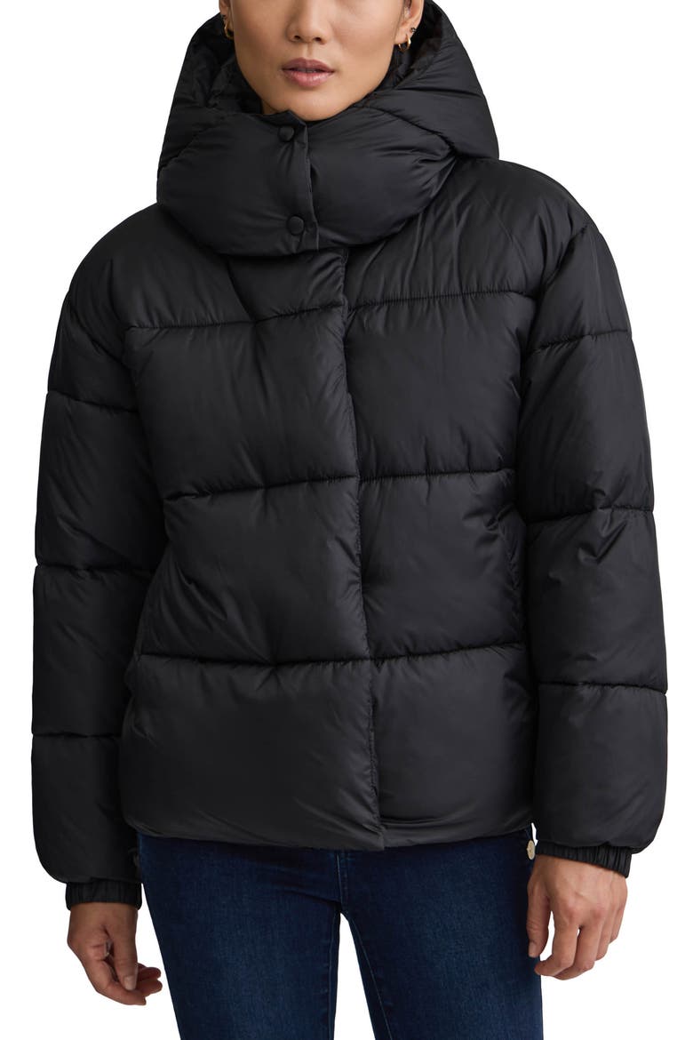 Cire Wonder Puffer Jacket with Removable Hood, Main, color, BLACK