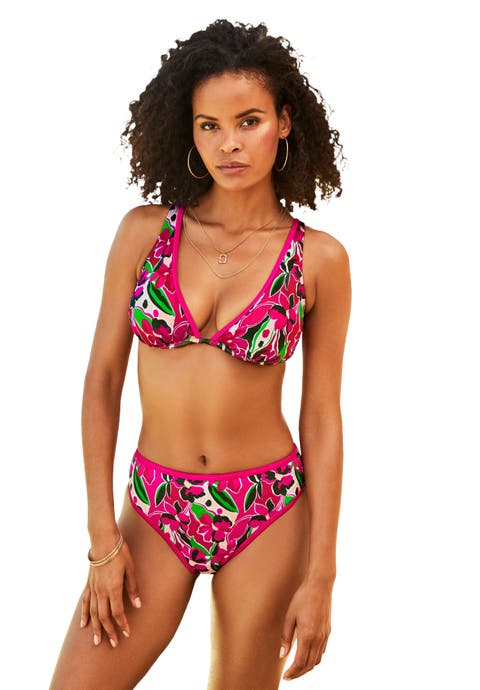 Shimmer Contrast Trim Underwire Bikini Top