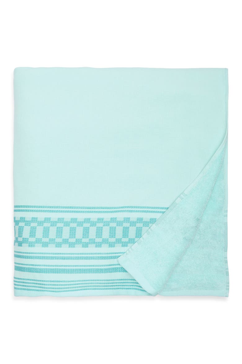 Oversize Turkish Cotton Terry Beach Towel, Main, color, BLUE GLACIER MULTI