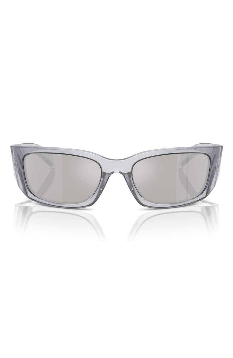 Prada 60mm Butterfly Sunglasses, Alternate, color, Transparent Grey