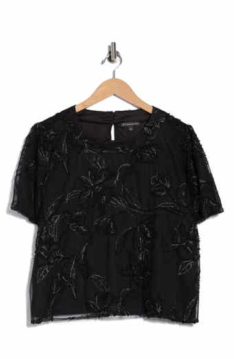 Adrianna Papell Floral Embroidered Top