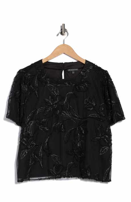 Adrianna Papell Floral Embroidered Top