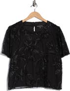 Adrianna Papell Floral Embroidered Top
