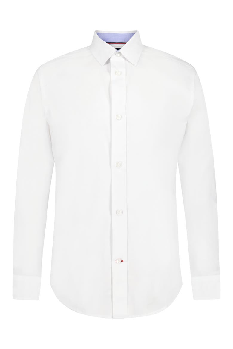 Kids' Stretch Twill Dress Shirt, Main, color, WHITE