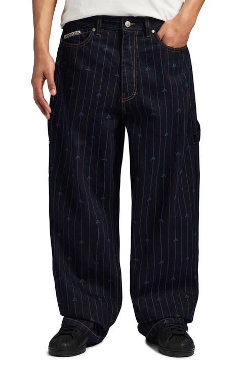 Logo Pinstripe Denim Carpenter Pants