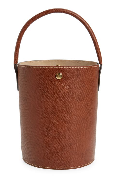 Le Pliage Cuir Russie Leather Bucket Bag