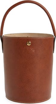 Longchamp Le Pliage Cuir Russie Leather Bucket Bag