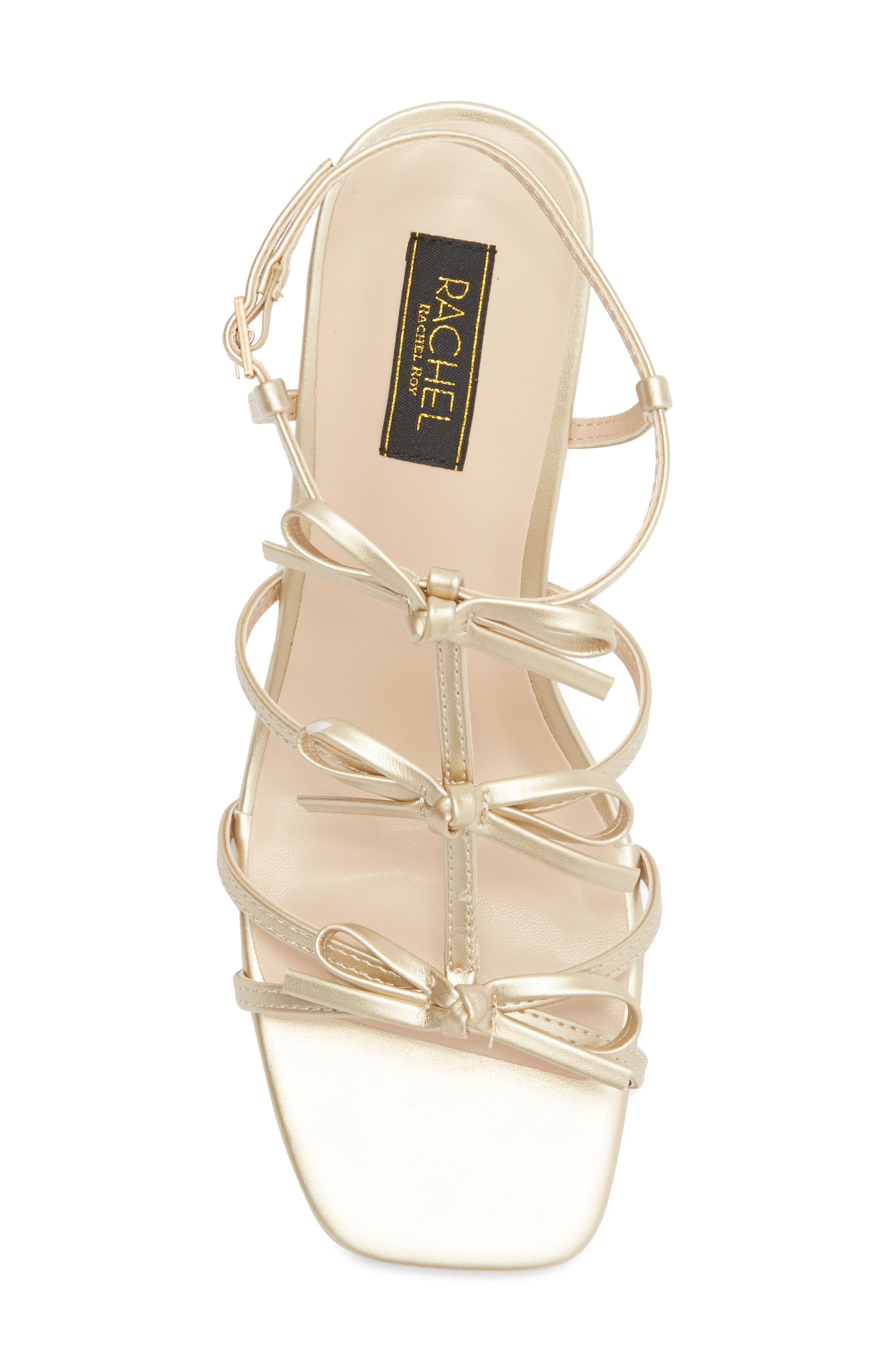 Cologne Bow Block Heel Sandal, Alternate, color, GOLD