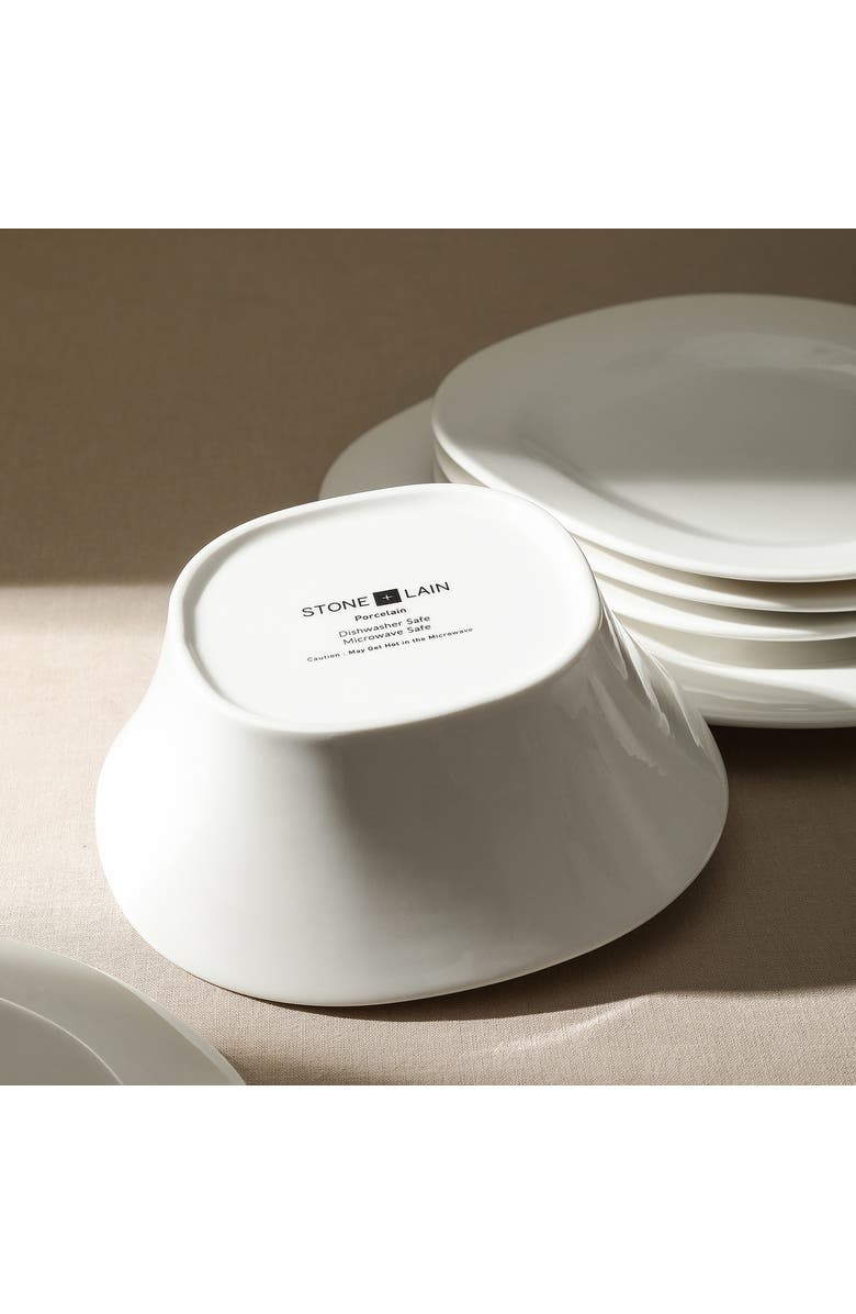 Stone Lain Quadro Porcelain 4-Piece Bowl Set, Alternate, color, White