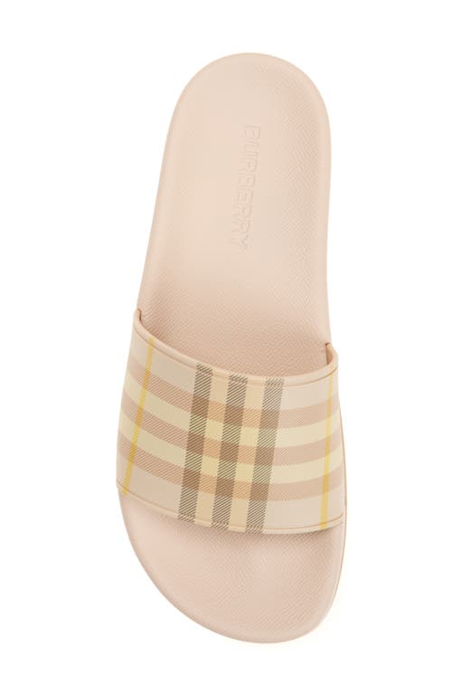 Burberry Furley Check Slide Sandals In Neutral