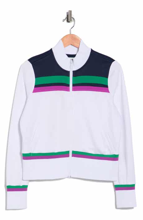 ORIGINAL PENGUIN GOLF Stripe Crop Full Zip Jacket
