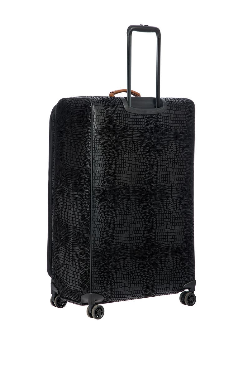 My Safari 28-Inch Expandable Croc Embossed Carry-On Spinner Luggage, Alternate, color, BLACK