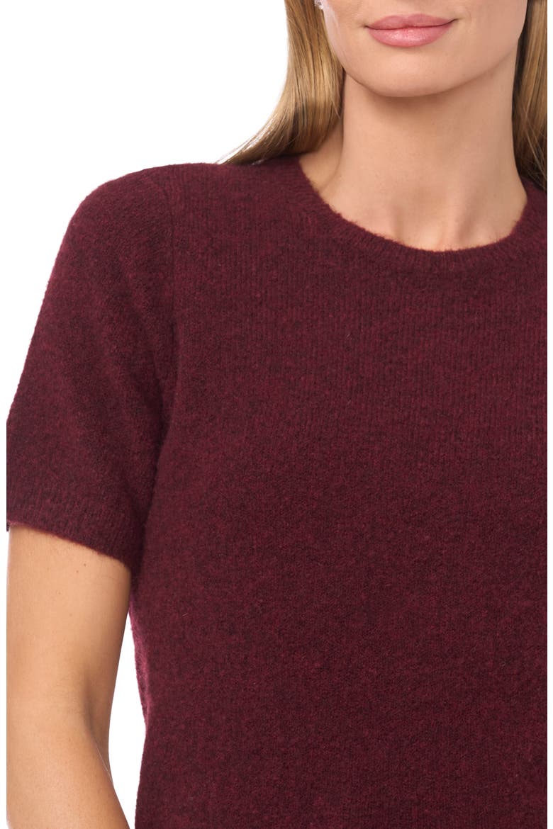 Short Sleeve Crewneck Sweater, Alternate, color, BURGUNDY