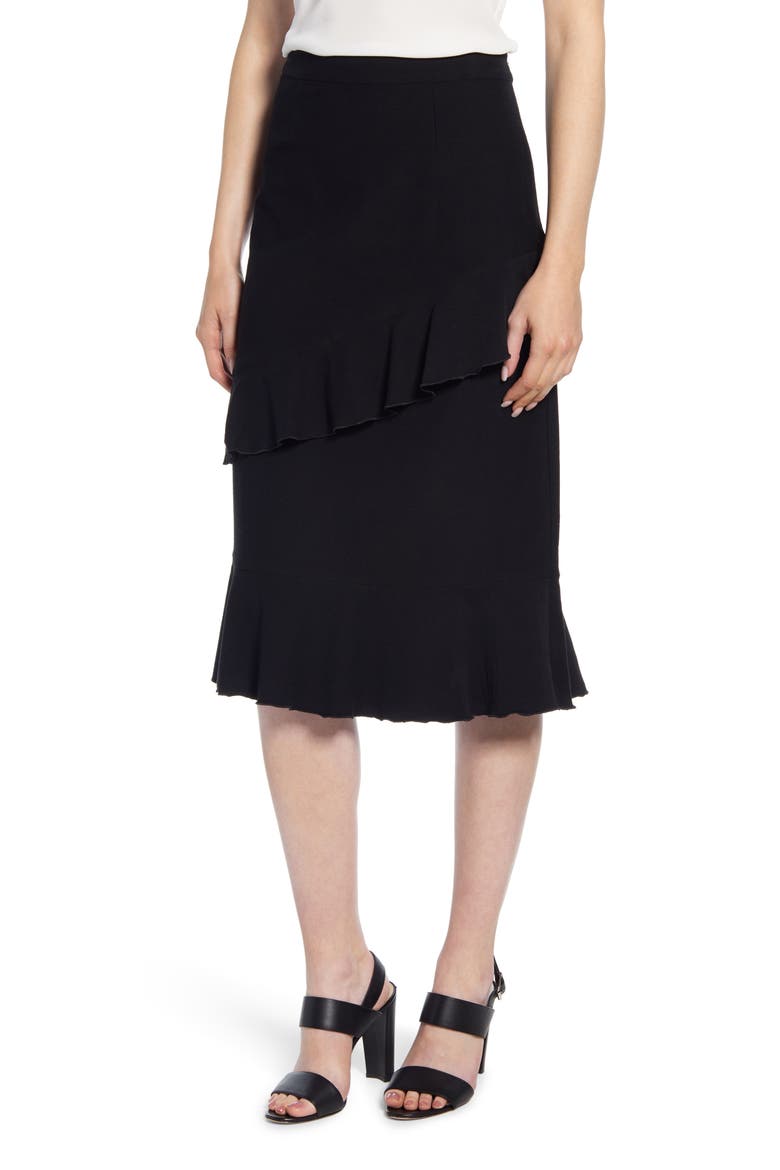 Ruffle Skirt, Main, color, BLACK