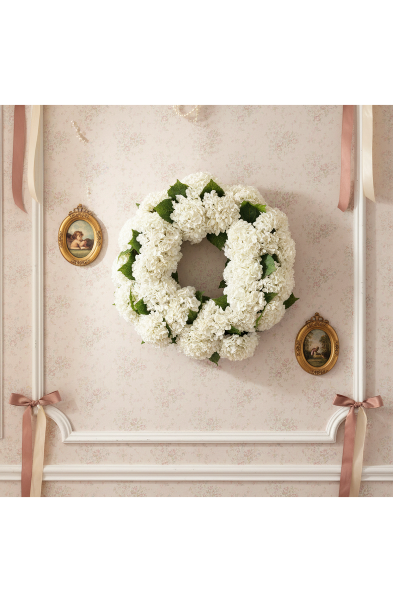 CocoBella Lydia Year Round Wreath, Alternate, color, Snow