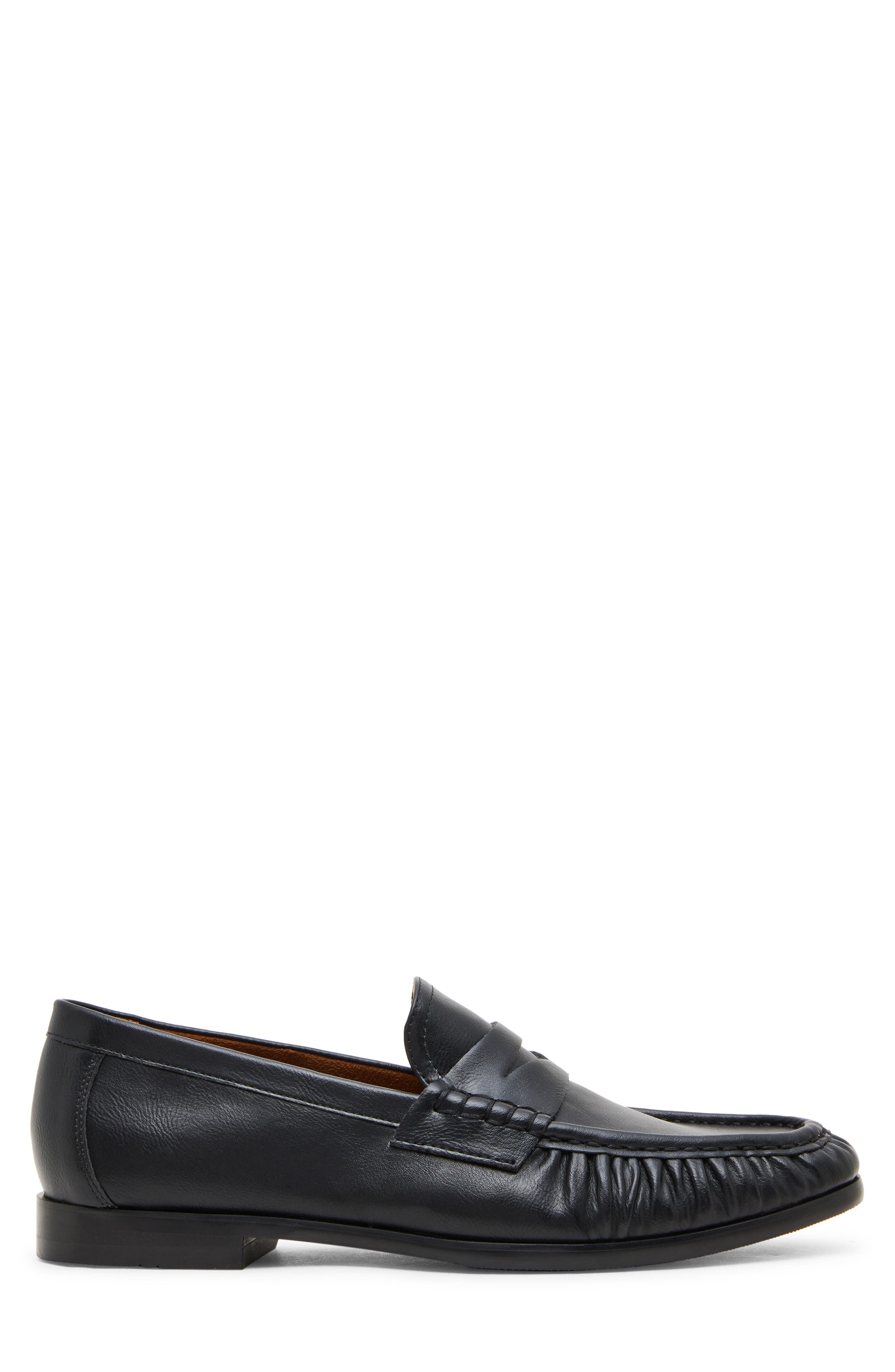 Blaise Faux Leather Penny Loafer, Alternate, color, BLACK