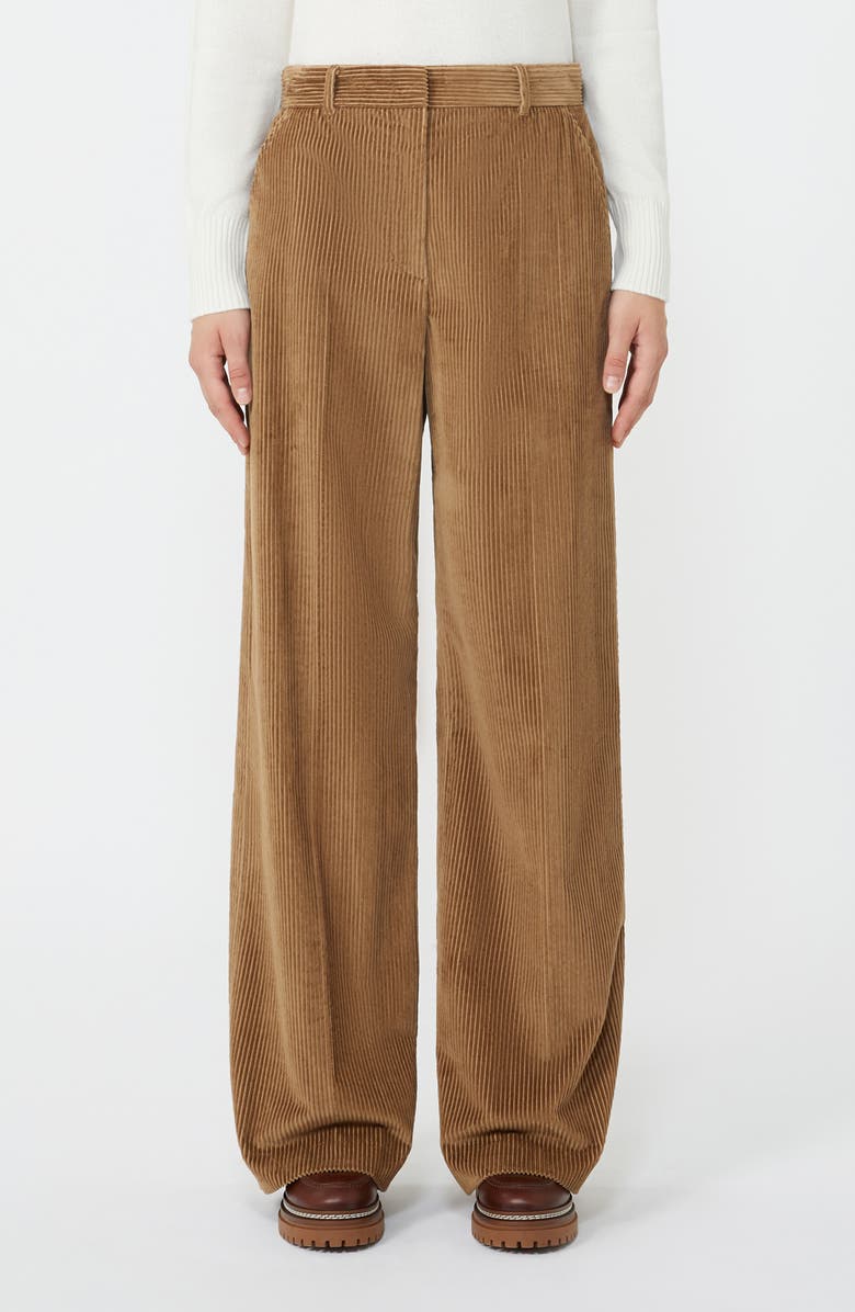 Weekend Max Mara Tania Cotton Corduroy Pants, Main, color, Hazelnut Brown