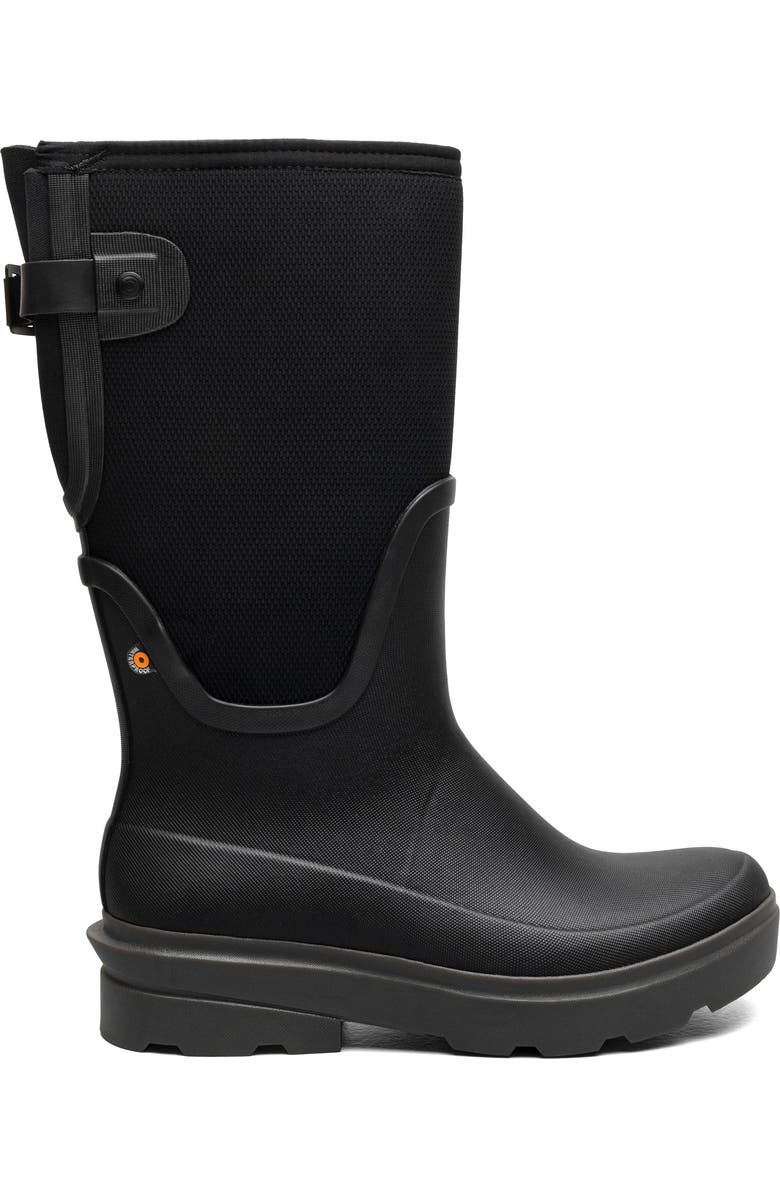 Bogs Hazel Tall Adjustable Calf Rain Boot, Alternate, color, Black