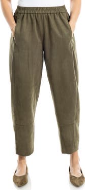 MAX STUDIO Faux Suede Barrel Pants