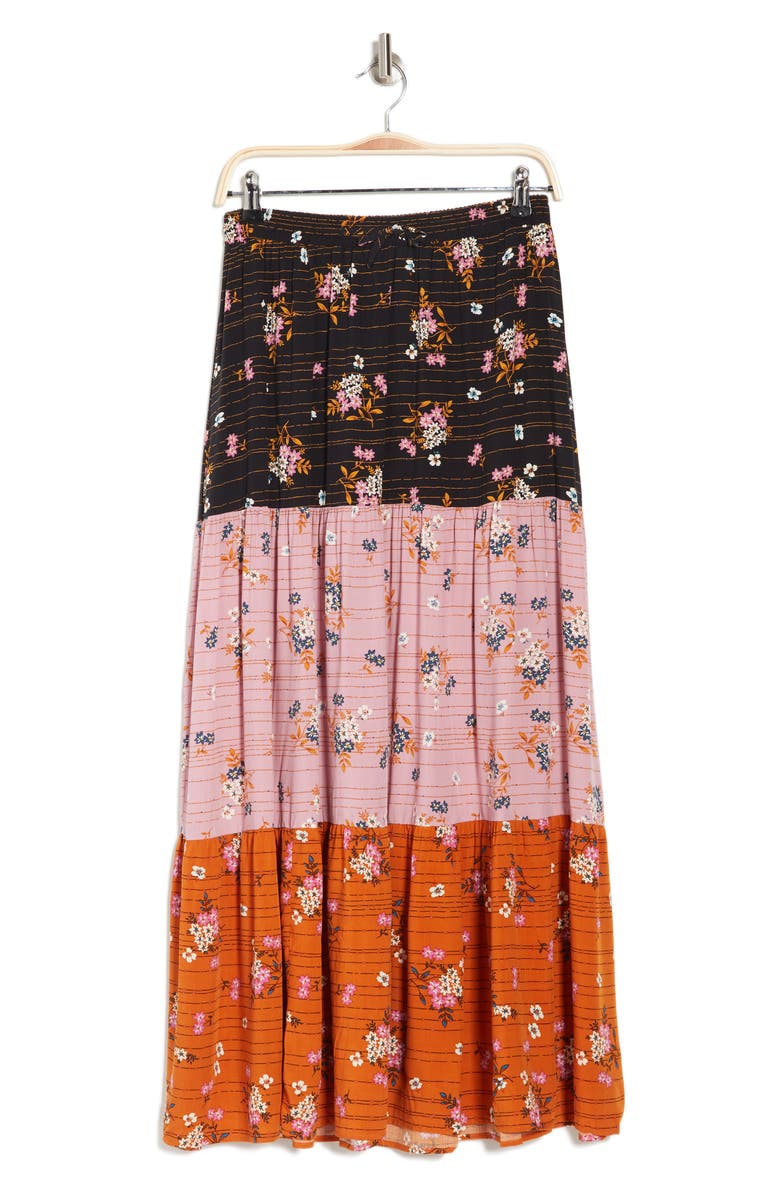 DR2 by Daniel Rainn Daniel Rainn Multi Floral Tiered Maxi Skirt, Alternate, color, 