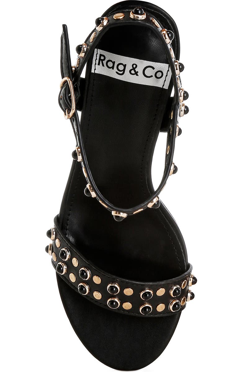 Rag & Co Nidara Studded Sandal, Alternate, color, Black