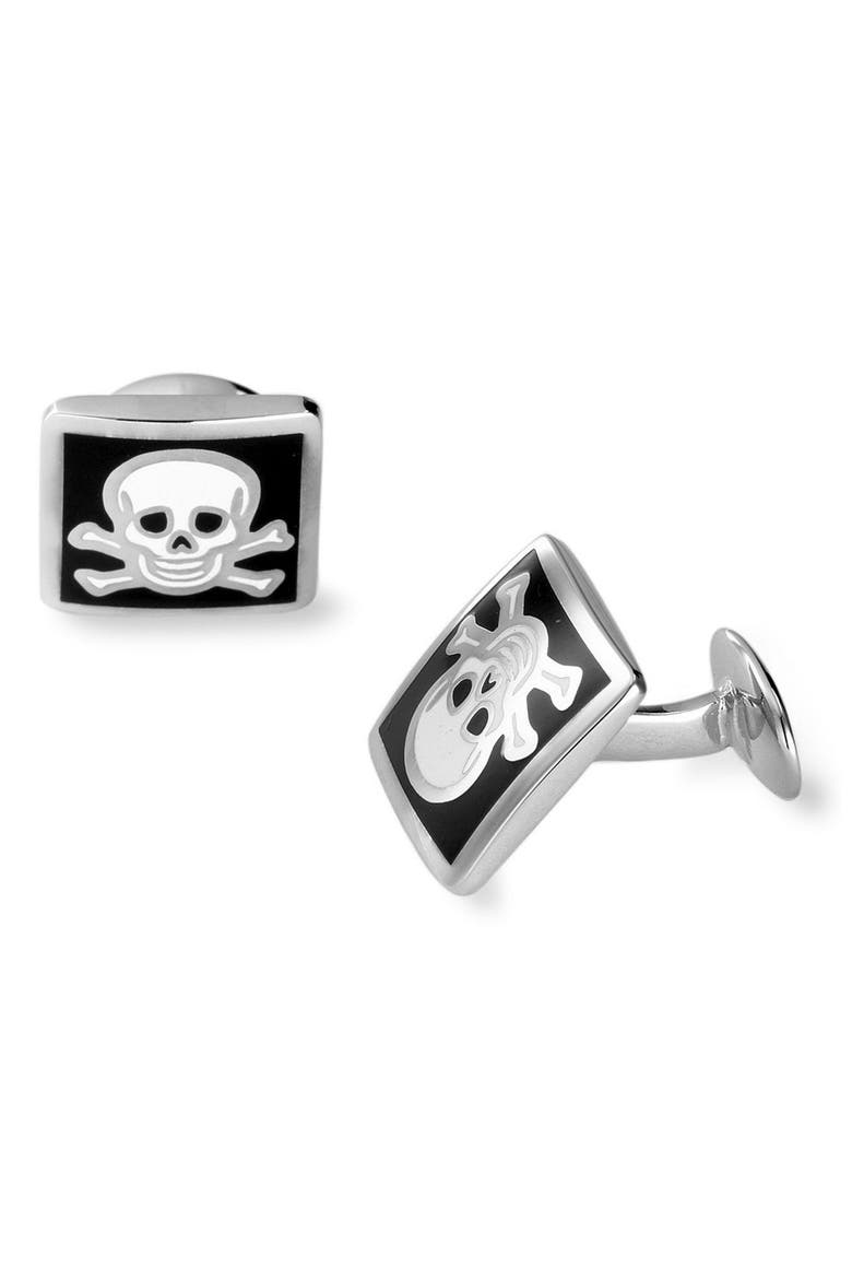 Sterling Silver Cuff Links, Main, color, BLACK