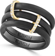 EFFY Two-Tone Diamond Stacked Triple Band Ring