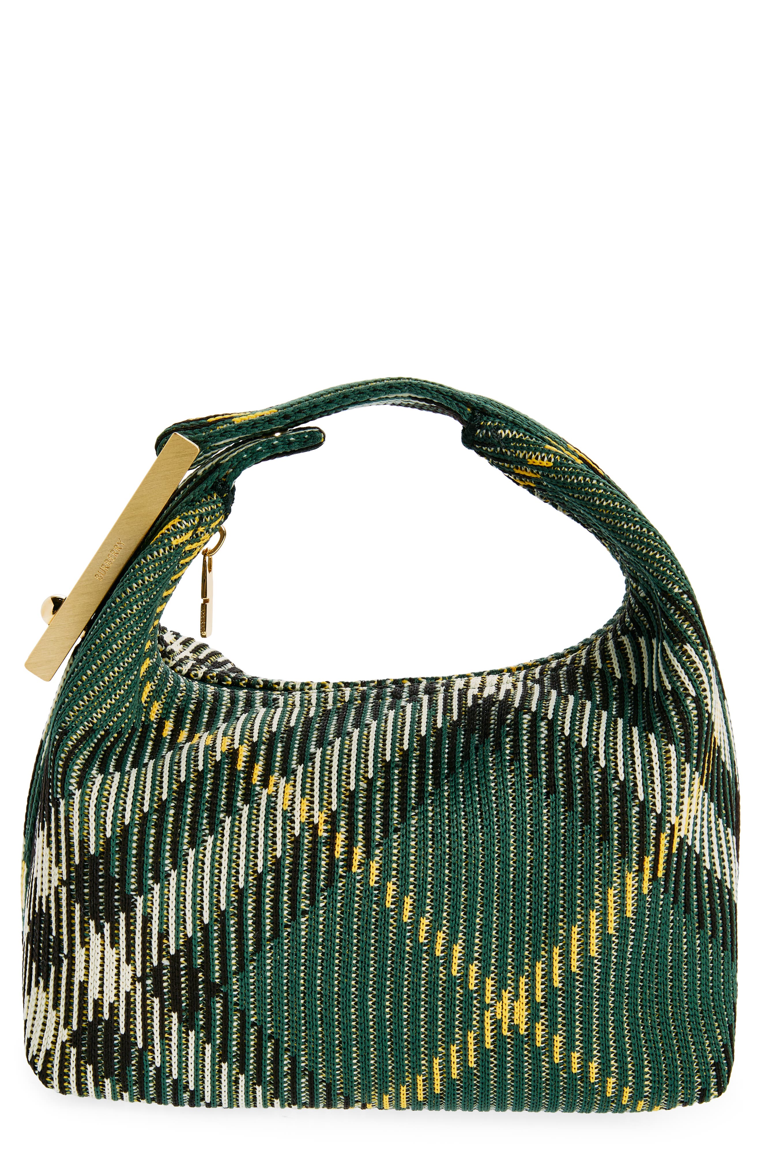 Burberry Mini Check Hobo Bag, Main, color, 